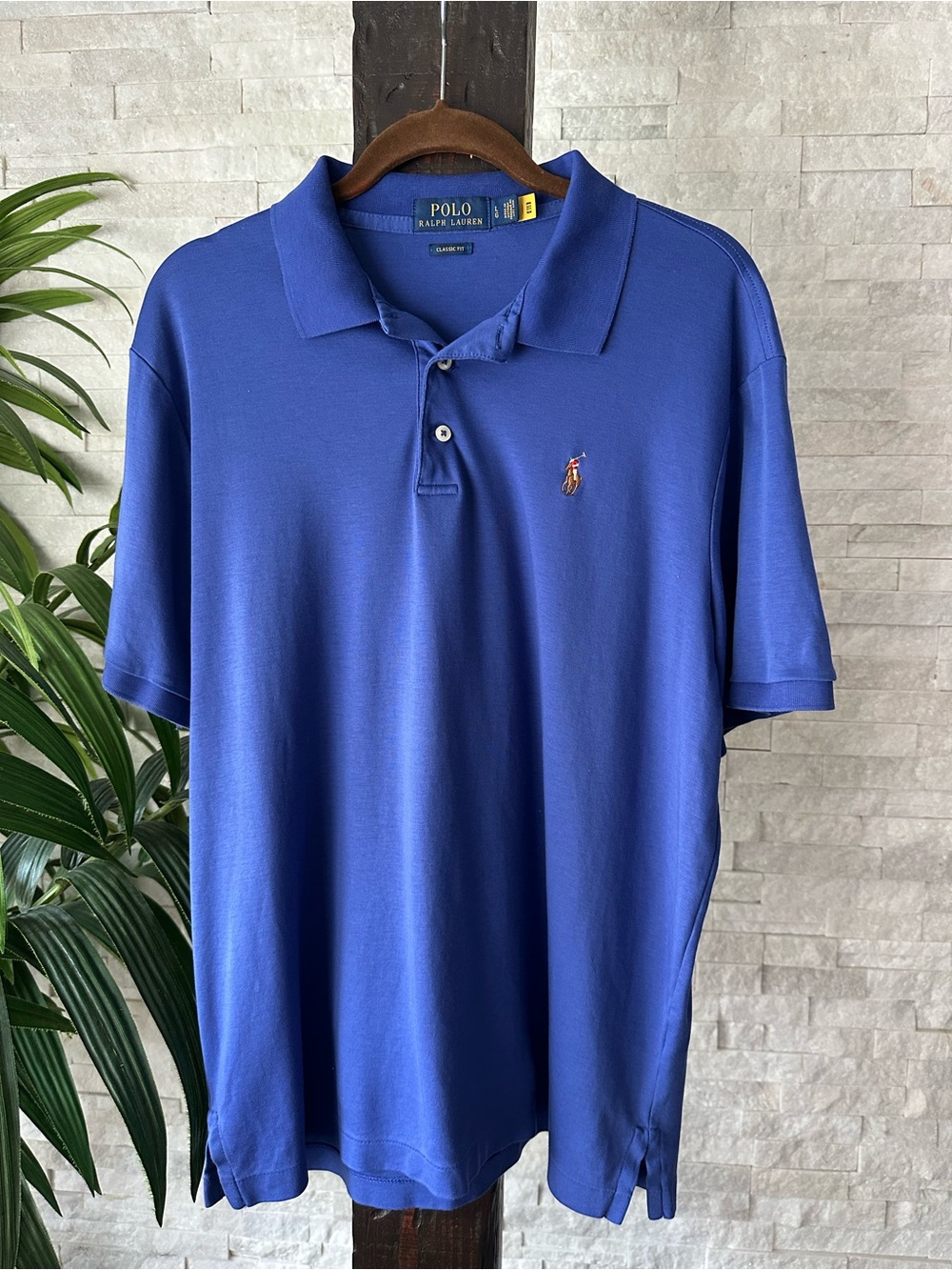 Polo Ralph Lauren Royal Blue Cotton “Classic Fit” Soft Polo Size Large